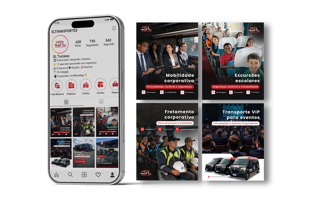Criativo para anúncio de Instagram da SL Transportes Criativo para anúncio de Instagram da SL Transportes