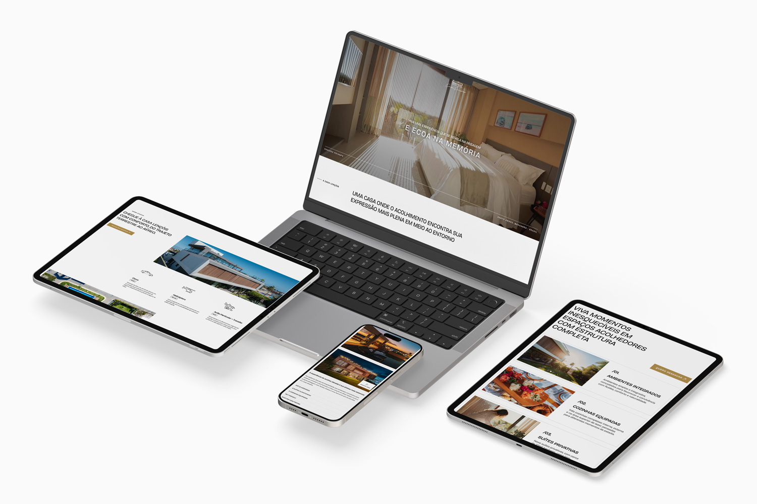 Interface da landing page da Casa Lençóis Interface da landing page da Casa Lençóis